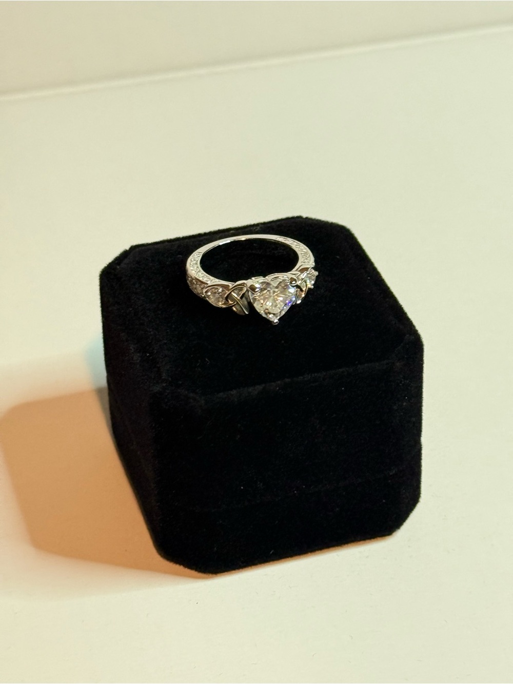 2ct Heart Cut Moissanite Ring 925 Sterling Silver - GRA Certified - Picture 3 of 9